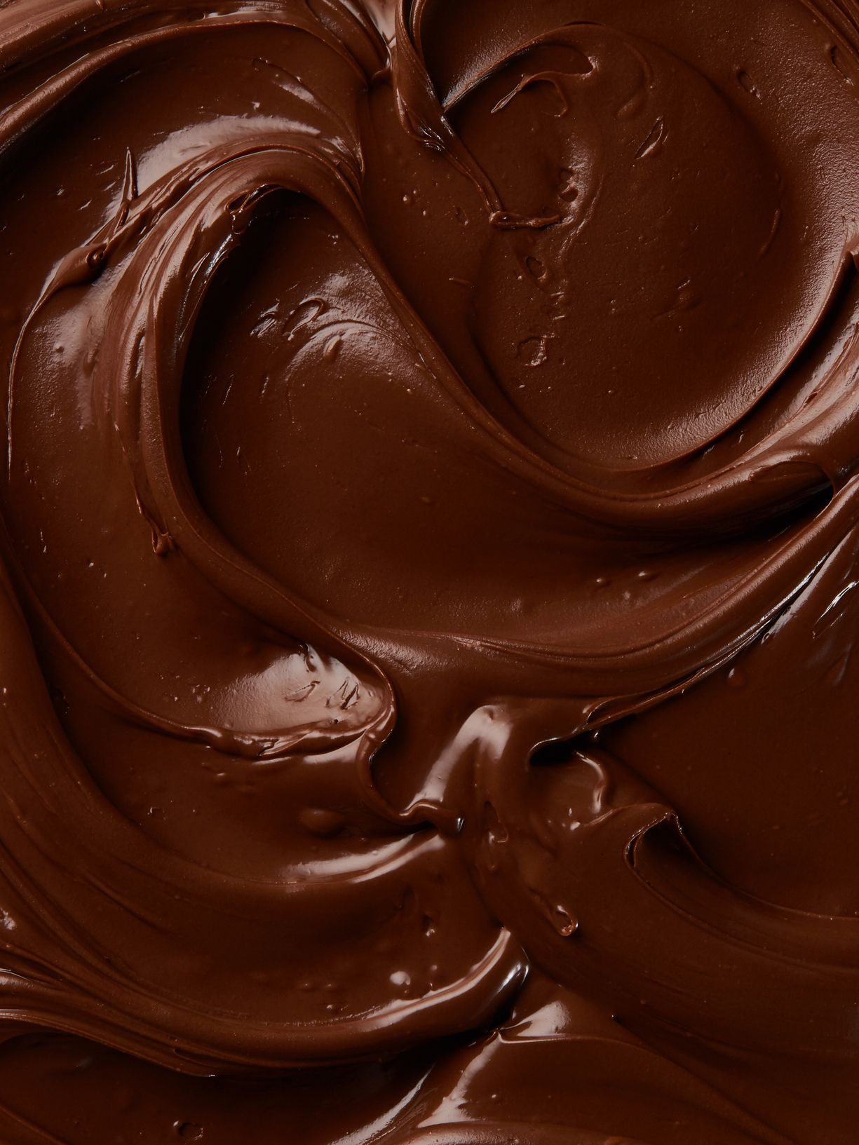 A glossy swirl of chocolate